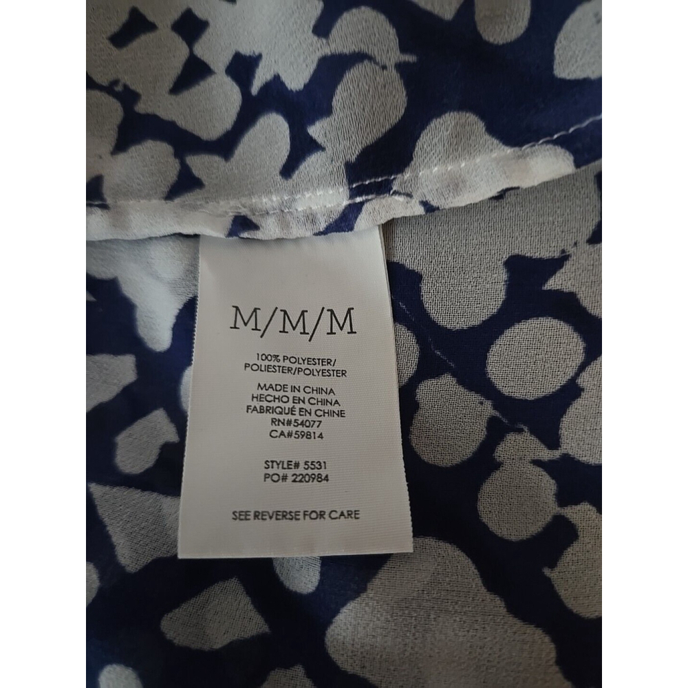 Cabi Women's Blue and White Button Down Sleeveless Blouse Size Medium - Picture 6 of 6